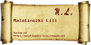 Malatinszki Lili névjegykártya