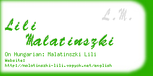 lili malatinszki business card